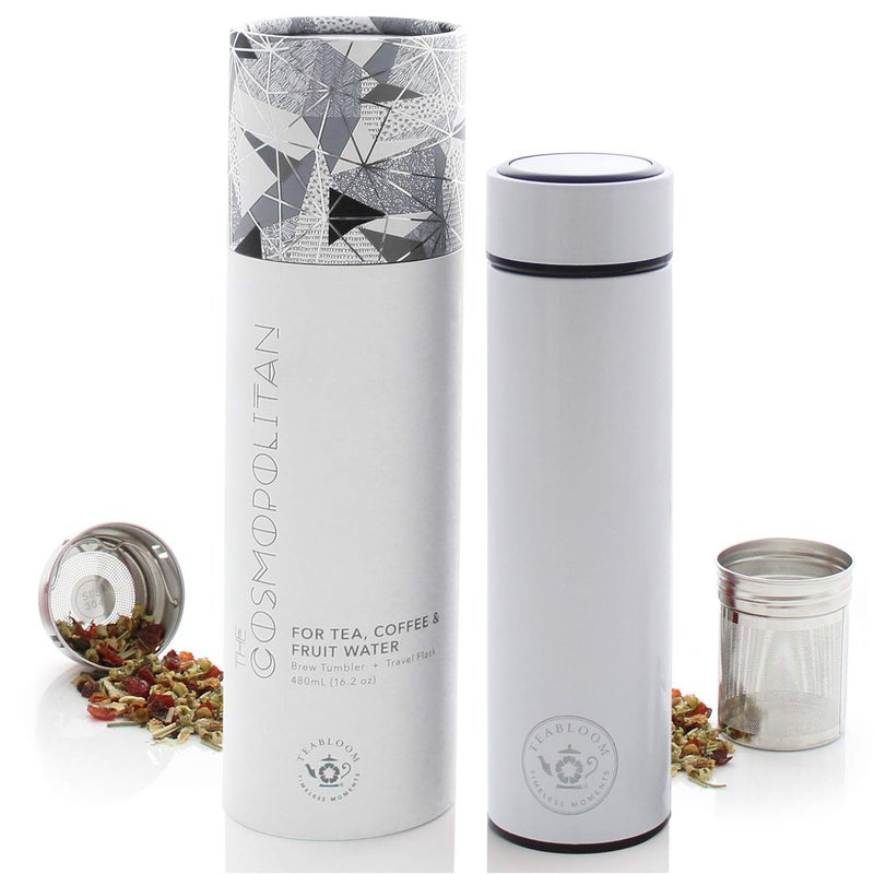Teabloom - The ORIGINAL All-Brew Travel Tumbler & Thermos | OPRAHâ€™s Favorite | 16oz/480ml Insulated Water Bottle/Tea Flask/Cold Brew Coffee Mug - Image 1